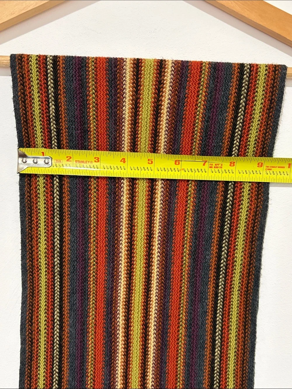 Knit Multicolor Scarf with Fringe Earth Tones Fall Winter Unisex